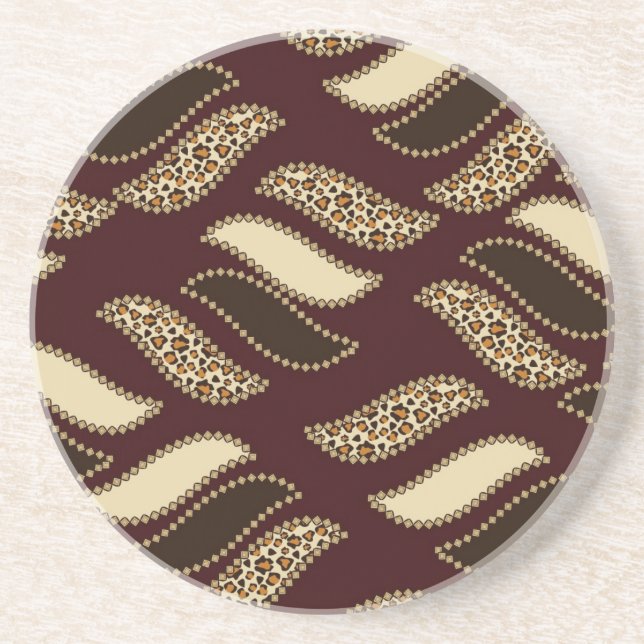 African cheetah skin pattern drink coaster (Front)