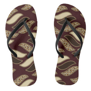 African cheetah skin pattern flip flops