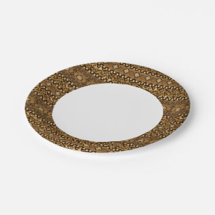 African cheetah skin pattern paper plates