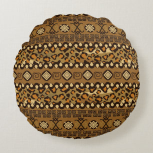 African cheetah skin pattern round pillow