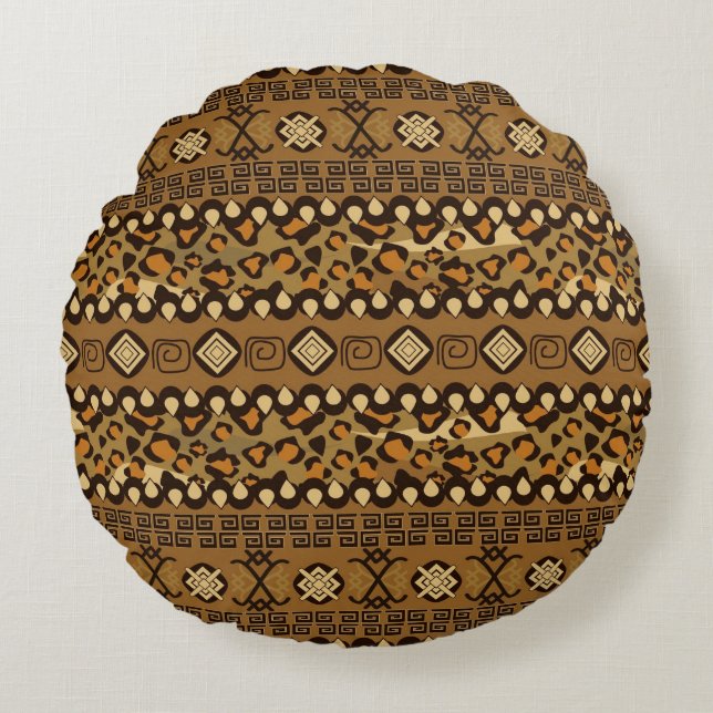 African cheetah skin pattern round pillow (Front)