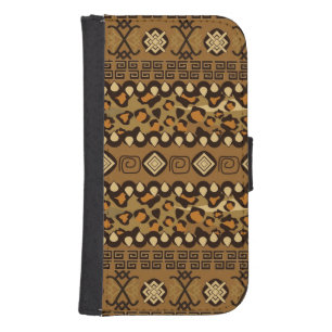 African cheetah skin pattern galaxy s4 wallet case