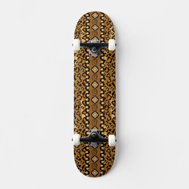 African cheetah skin pattern skateboard deck (Front)