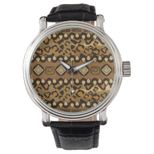 African cheetah skin pattern watch