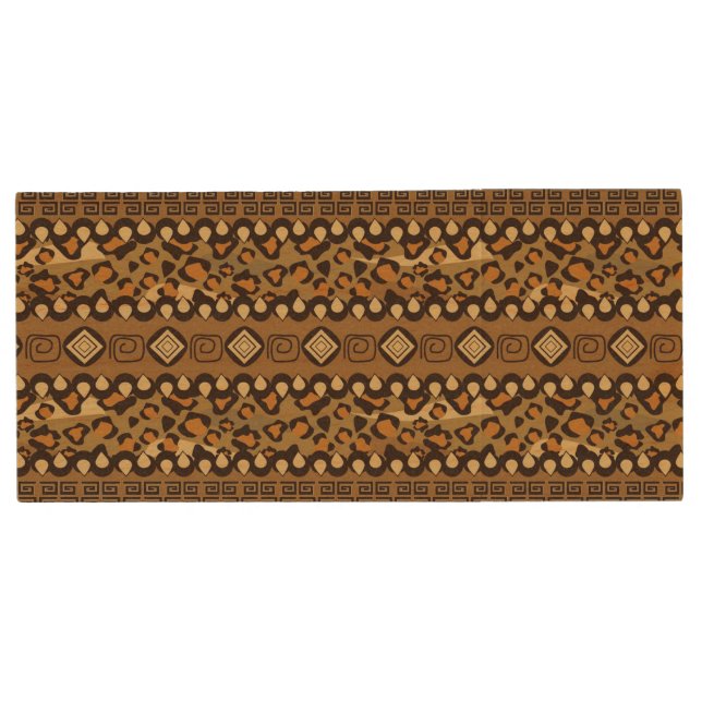 African cheetah skin pattern wood USB flash drive (Front)