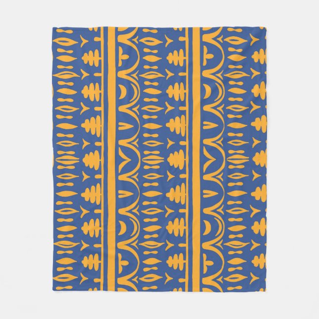African Chevrons: Ethnic Tribal Pattern Fleece Blanket (Front)