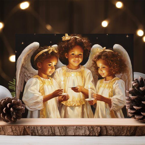 African Children Christmas Angels  Holiday Card