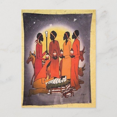 African Christmas Nativity Scene Holiday Postcard