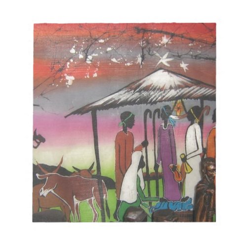 African Christmas Nativity Scene Notepad