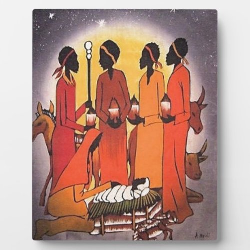 African Christmas Nativity Scene Plaque