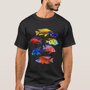 African Cichlids Peacock Cichlids Haps Colorful Aq T-Shirt