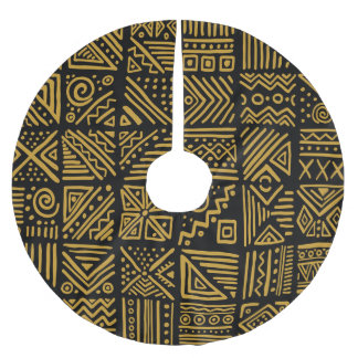 African clash: ethnic tribal seamless. brushed polyester tree skirt