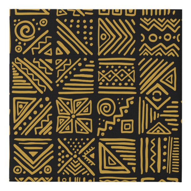African clash: ethnic tribal seamless. faux canvas print (Front)