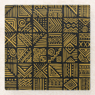 African clash: ethnic tribal seamless. glass coaster