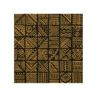 African clash: ethnic tribal seamless. wood wall art