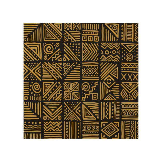 African clash: ethnic tribal seamless. wood wall art (Front)
