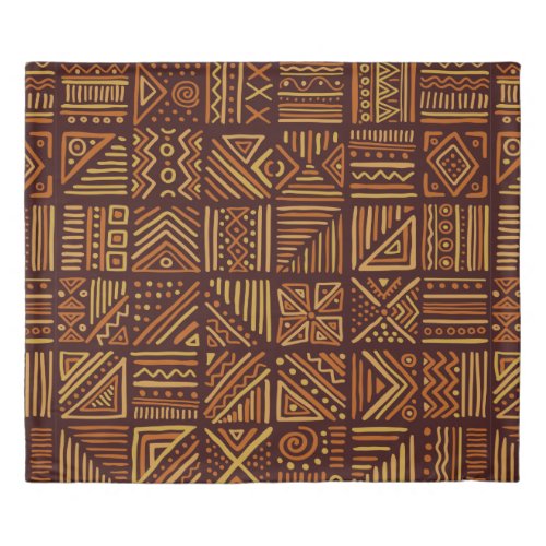 African clash seamless pattern in ethnic tribal st duvet cover
