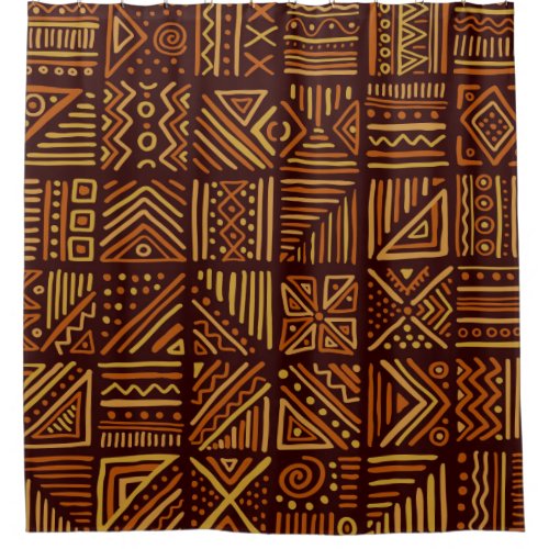 African clash seamless pattern in ethnic tribal st shower curtain