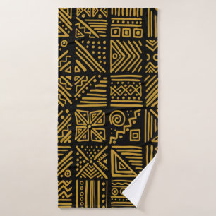 African clash vintage seamless pattern in ethnic t bath towel
