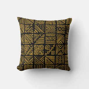 African clash vintage seamless pattern in ethnic t throw pillow