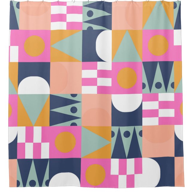 African color block, geometric pattern. shower curtain (Front)