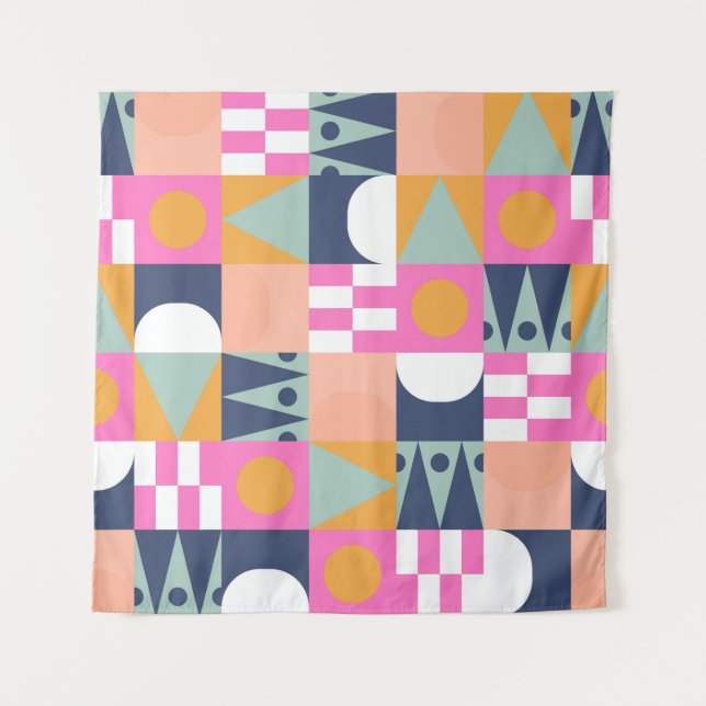 African color block, geometric pattern. tapestry (Front)