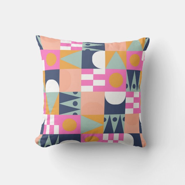 African color block, geometric pattern. throw pillow (Front)