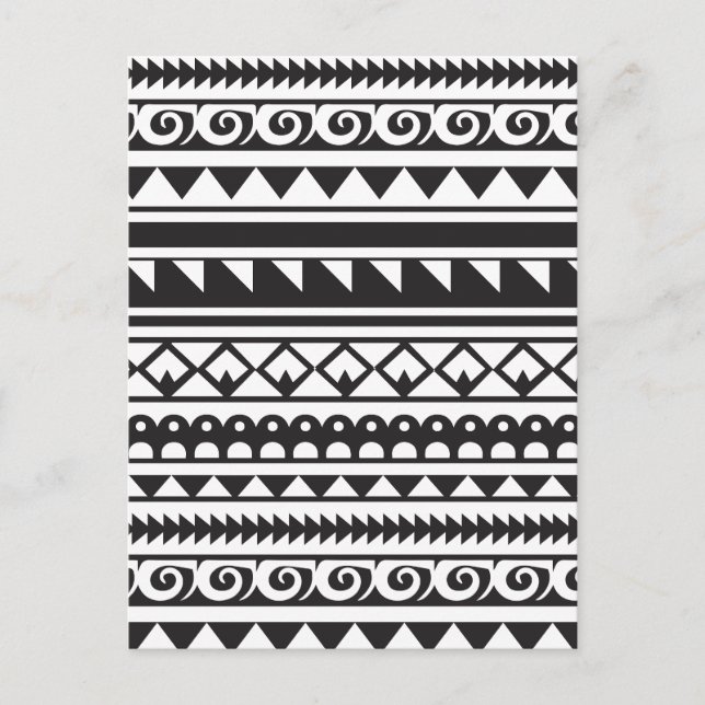 African Color Tribal Seamless Pattern  Holiday Postcard (Front)