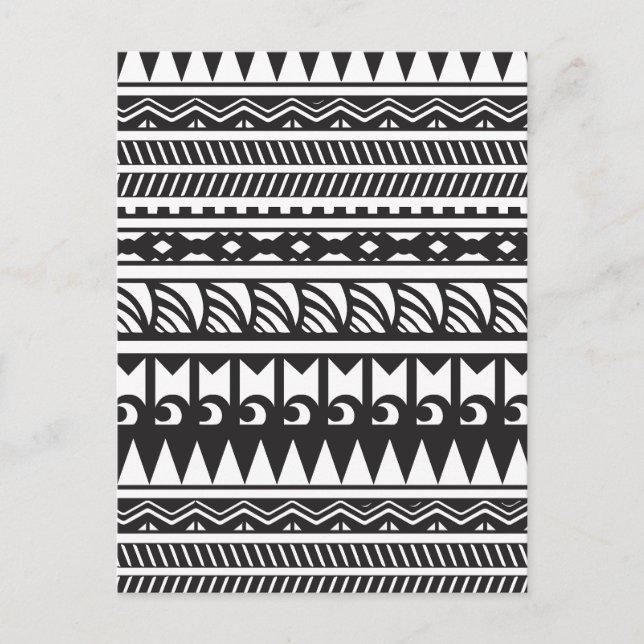 African Color Tribal Seamless Pattern  Holiday Postcard (Front)