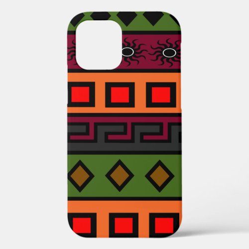 african colored geometric pattern iPhone 12 case