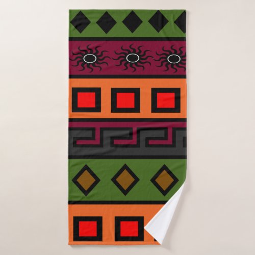 African colored pattern bath towel