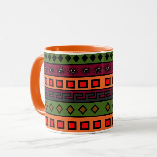 African colored pattern mug