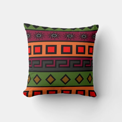 African colored pattern throw pillow