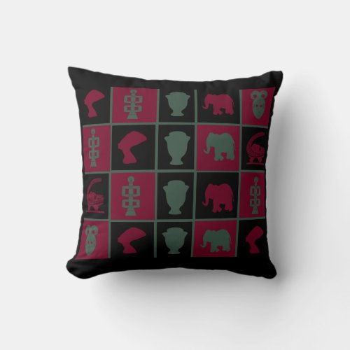 african colorful geometric art throw pillow