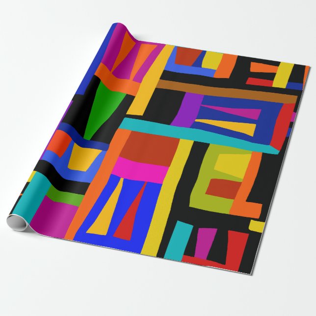 African Colorful Map Wrapping Paper (Unrolled)