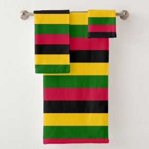 African Colors Stripes Pattern Design Bath Towel Set
