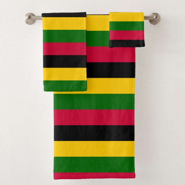African Colors Stripes Pattern Design  Bath Towel Set (Creator Uploaded)