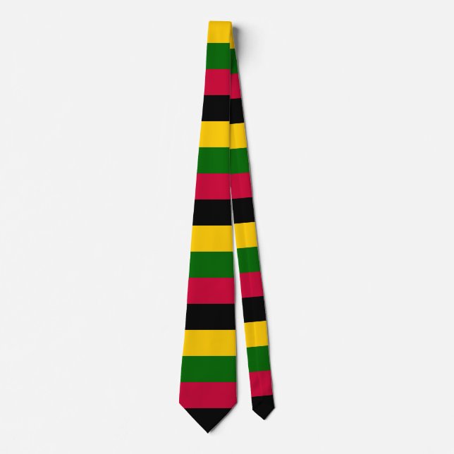 African Colors Stripes Pattern Design  Neck Tie (Front)