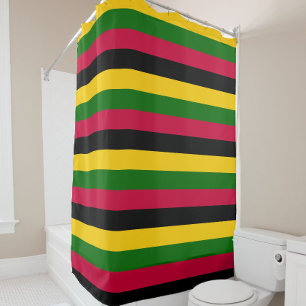 African Colors Stripes Pattern Design  Shower Curtain