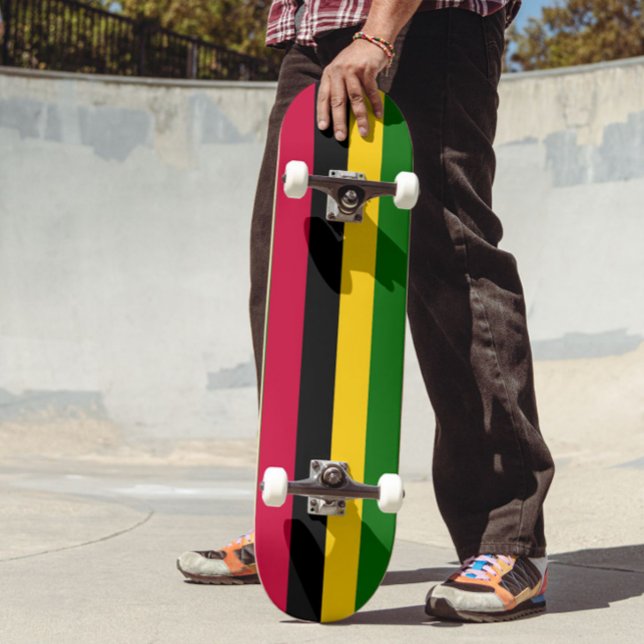 African Colors Stripes Pattern Design  Skateboard (Creator Uploaded)