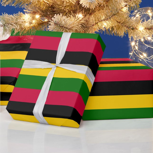 African Colors Stripes Pattern Design  Wrapping Paper (Creator Uploaded)