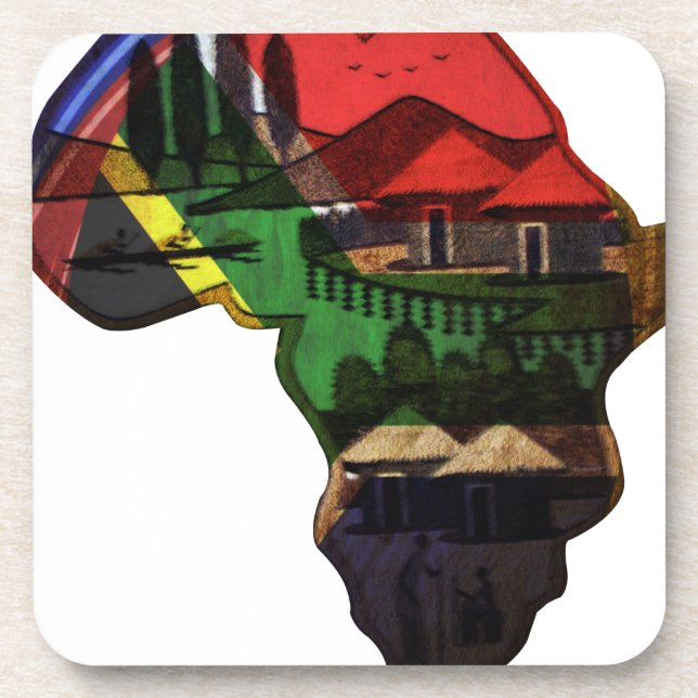 African continent beverage coaster (Front)