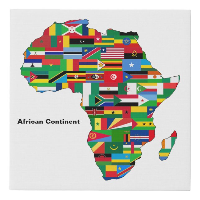 African Continent Faux Canvas Print (Front)