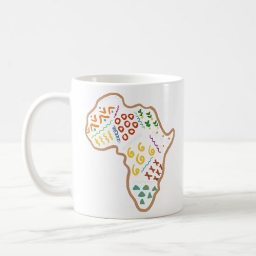 African Continent of Africa Colorful Doodle Design Coffee Mug