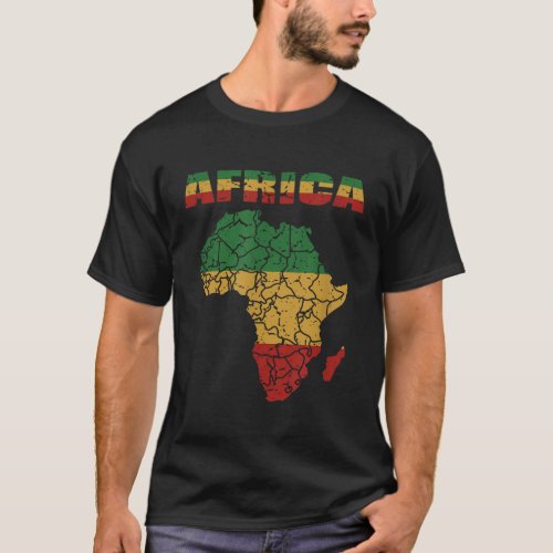 African Continent Shirt Afro American Reggae Flag