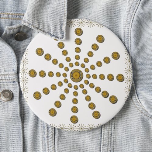 African Cool Sunflower polka dot Art Design Button