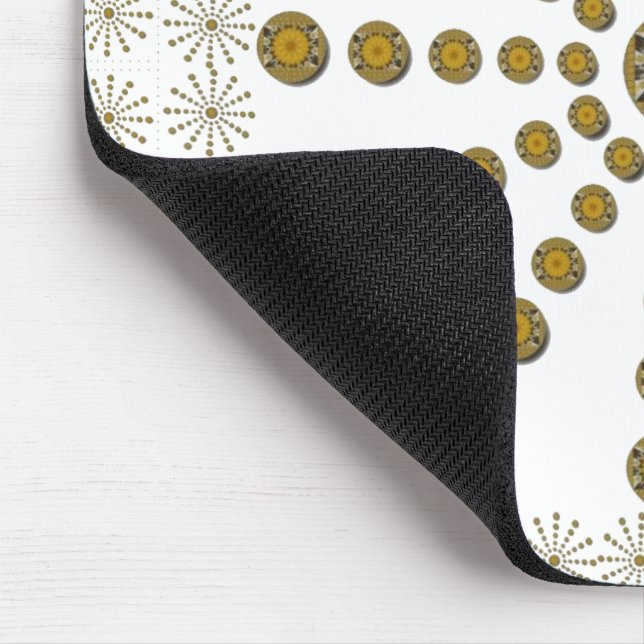 African Cool Sunflower Polka Dot Art Print Design Mouse Pad (Corner)