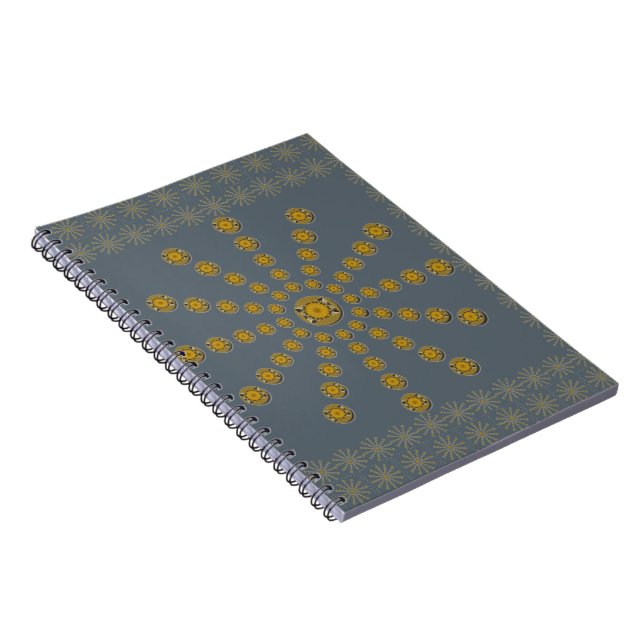 African Cool Sunflower Polka Dot Art Print Design Notebook (Right Side)