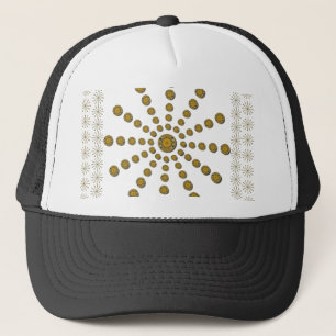 African Cool Sunflower Polka Dot Art Print Design Trucker Hat