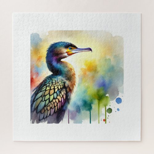 African Cormorant 040724AREF124 _ Watercolor Jigsaw Puzzle